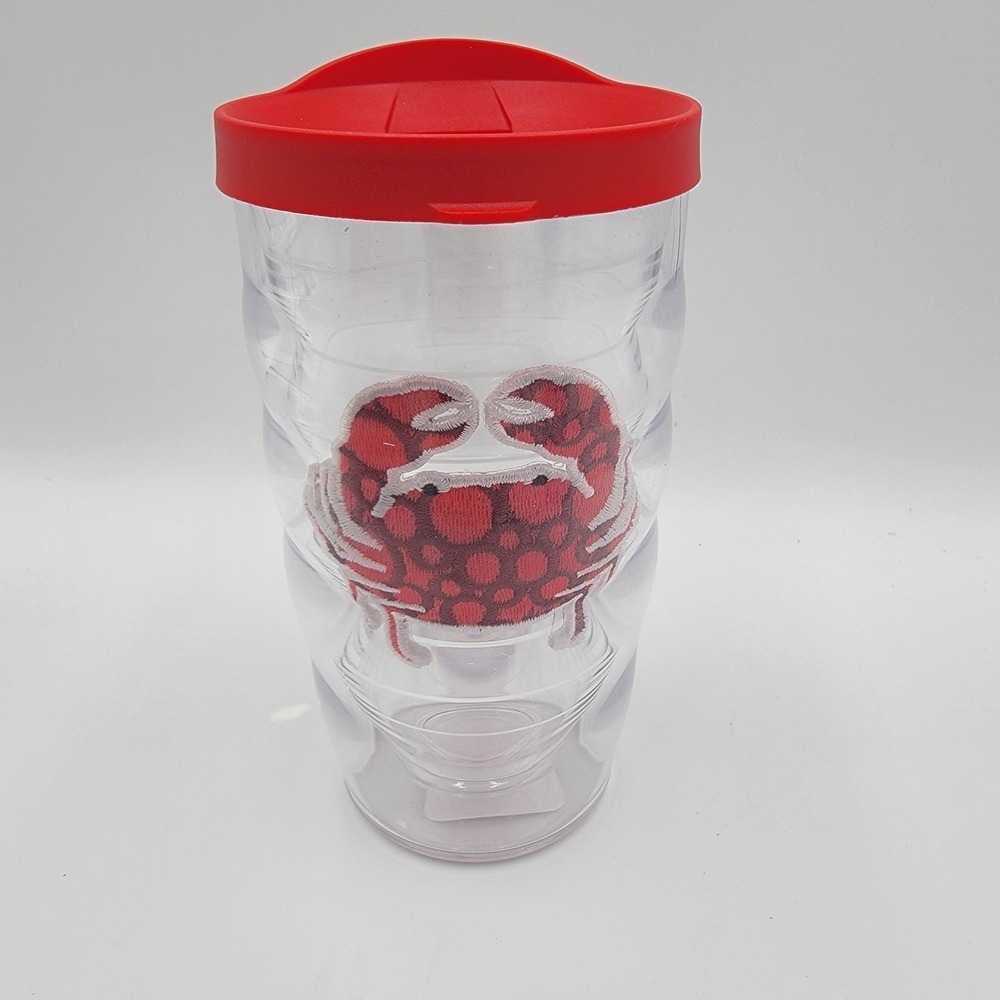 Tervis Tumbler 10oz Red Crab‎ Insulated with Red Lid Beach Summer Sand NEW